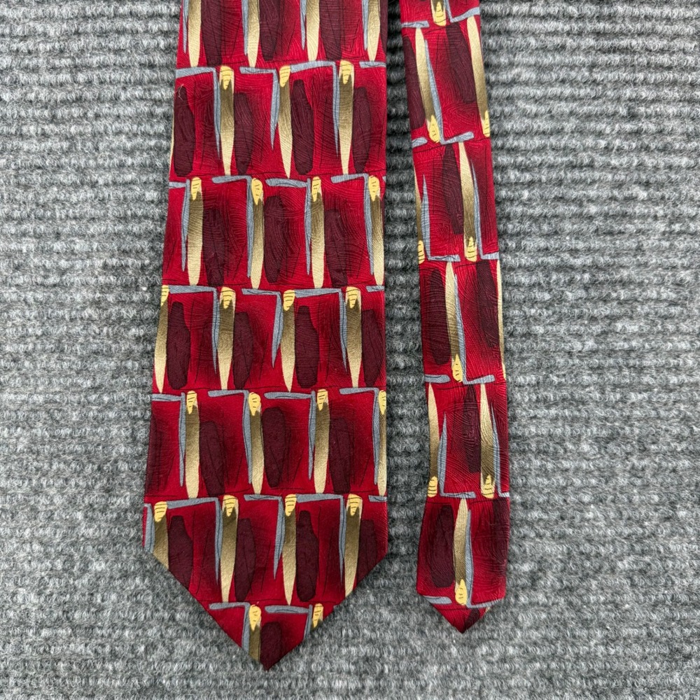 Grateful Dead Mardi Gras Eleventh Set Silk Necktie Red Abstract Vintage 1996